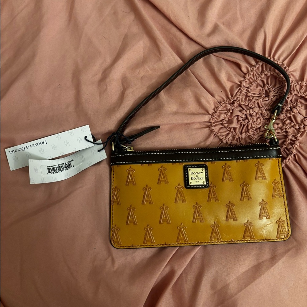 Dooney & Bourke Tan and Brown Wristlet